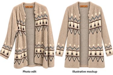 Belldini Geometric Print Open Front Cardigan