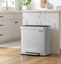 Garbage Can, , Stainless Steel, Silver ULTB202E01