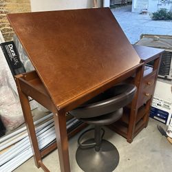 Drafting Desk + Swivel Chair