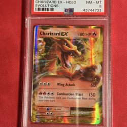 Charizard EX Full Art Holo Evolutions Base Set PSA 8 Pokemon card #12 Mint