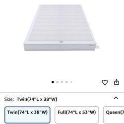 Amazon Basics Smart Box Spring Bed Base, 5-Inch Height Mattress Foundation, Tool-Free Easy Assembly, Twin, 74"L X 38"W x 5"H, White