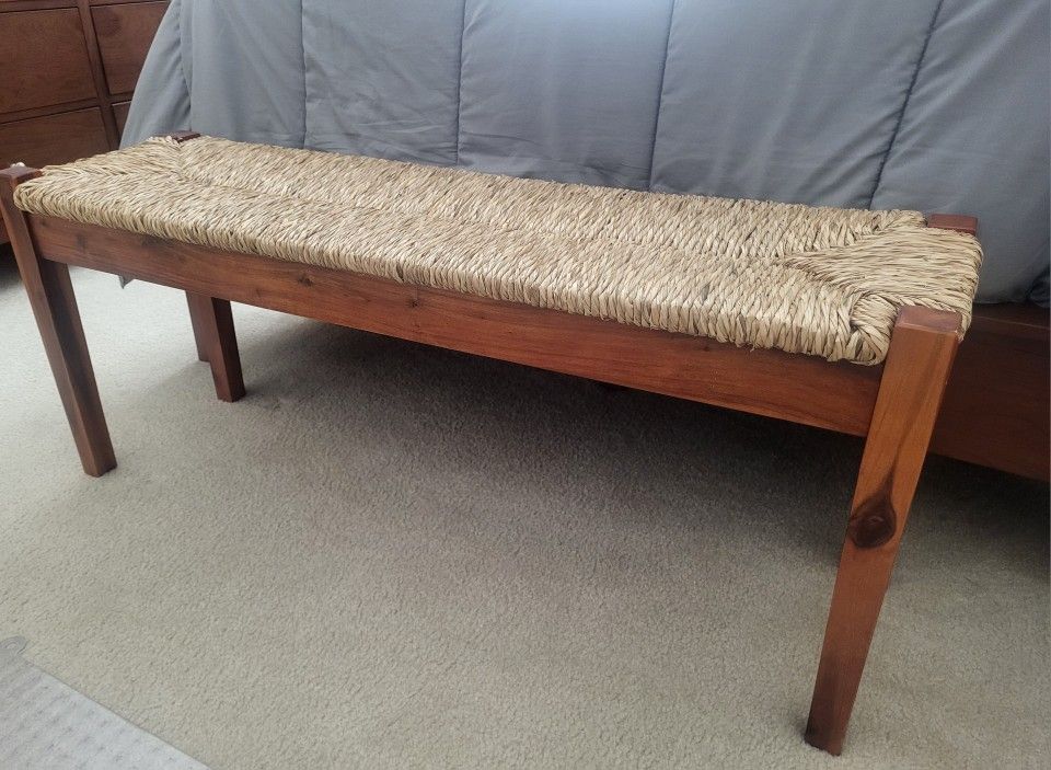 Natural Seagrass Indoor Bench