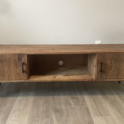 Set Of Distressed Coffee Table And Media Console/TV Stand