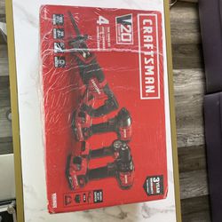 Craftsman V20 Cordless Drill Combo Kit - 4 Tools, Red (CMCK420D2)
