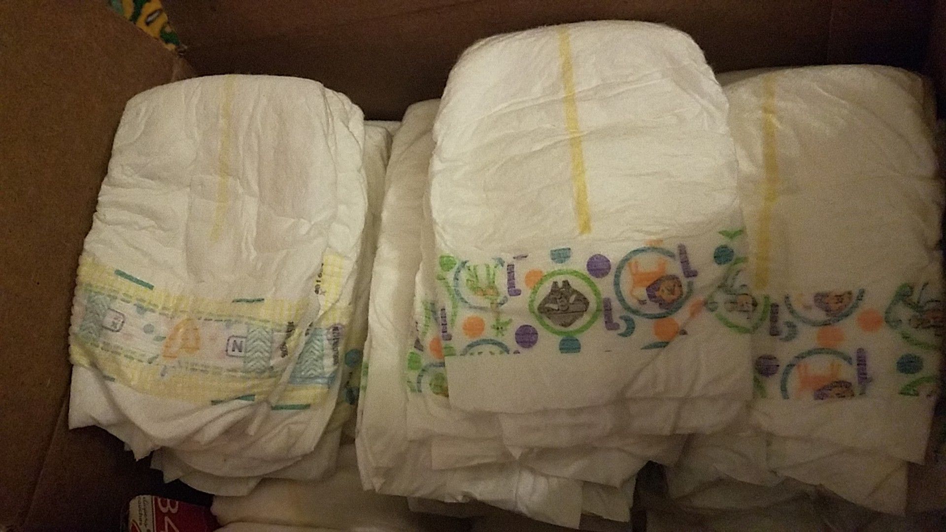 Newborn and size 1 diapers