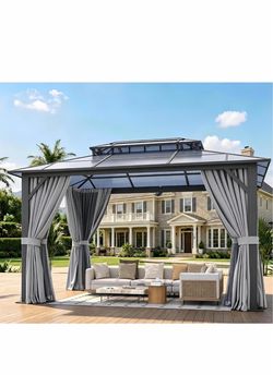 10'x12' Hardtop Gazebo Outdoor Permanent Gazebo