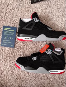 Nike Air Jordan 4 Bred 2019 Size 13