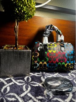 Coach Rainbow Signature Rowan Satchel Bag Limited Edition Pride