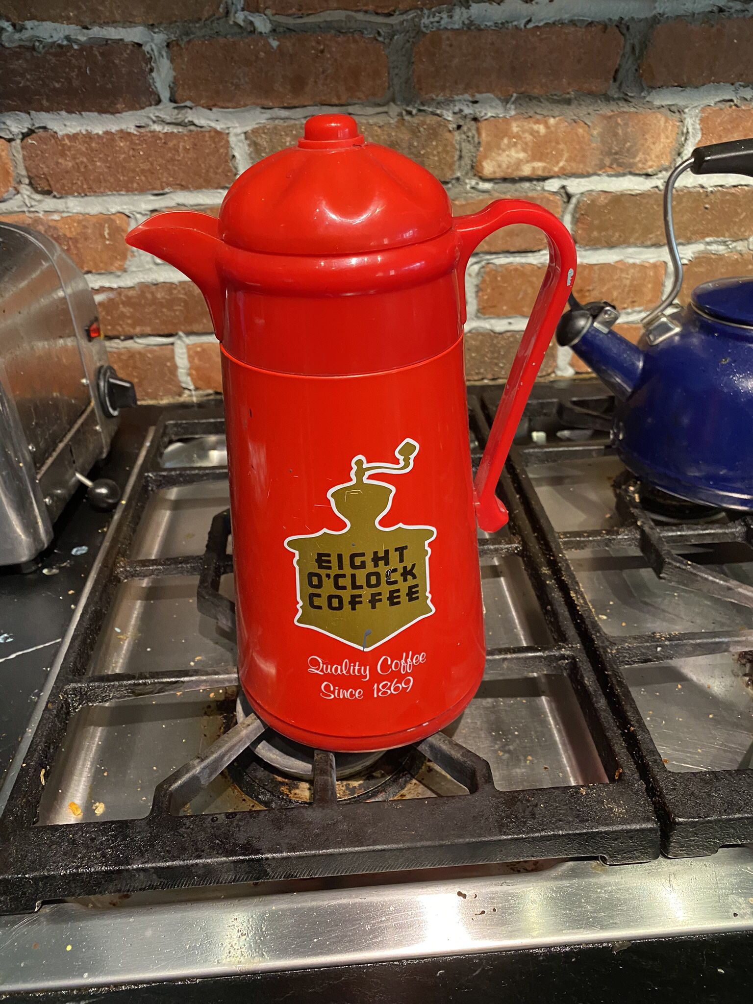 Vintage Red Hard Plastic Eight O Clock Coffee Carafe