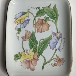 Vintage Porcelain Tray Fine China Floral Plate by Ben Rickert Inc. Made In Japan