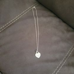Return To Tiffany Full Heart Pendant Sterling Silver Necklace 