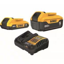 DeWalt 20V MAX  Battery Kit with 5.0Ah and 2.0Ah Batteries and Charger