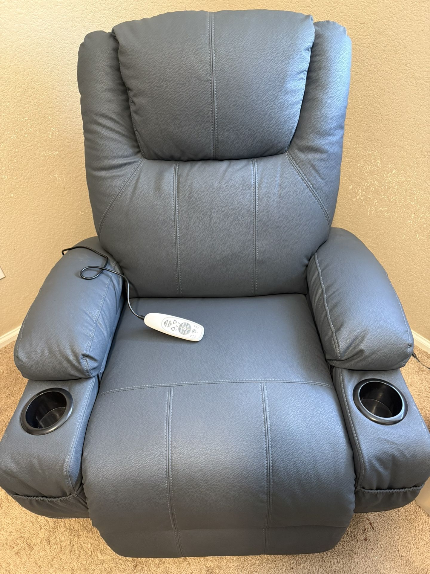 Leather Recliner, Massage & Lift (empire & Gary)