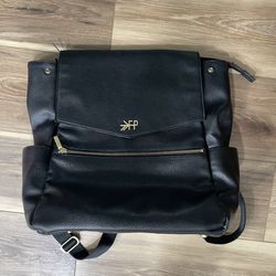 Freshly Picked Classic Diaper Baby Bag Black Travel Leather Tote Backpack Purse