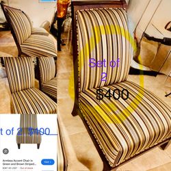 Set of two beautiful statement chairs