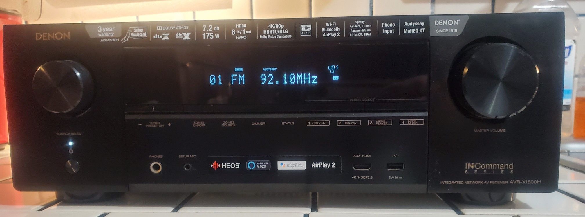 Denon AVR-X1600H In Command Series AV Receiver