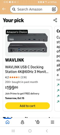 WAVLINK USB-C Docking Station Triple Monitor 4K