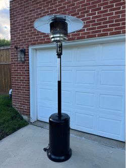 Portable Outdoor Heater For Patio, 46000 BTU, 88 inch Standing, Stainless Steel Burner on wheels.