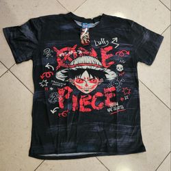 One Piece Red Eyes T-Shirt Youth Size XL Double Sided NWT Manga Anime
