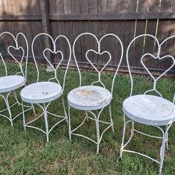 Vintage Iron Ice Cream Parlor Chairs 4