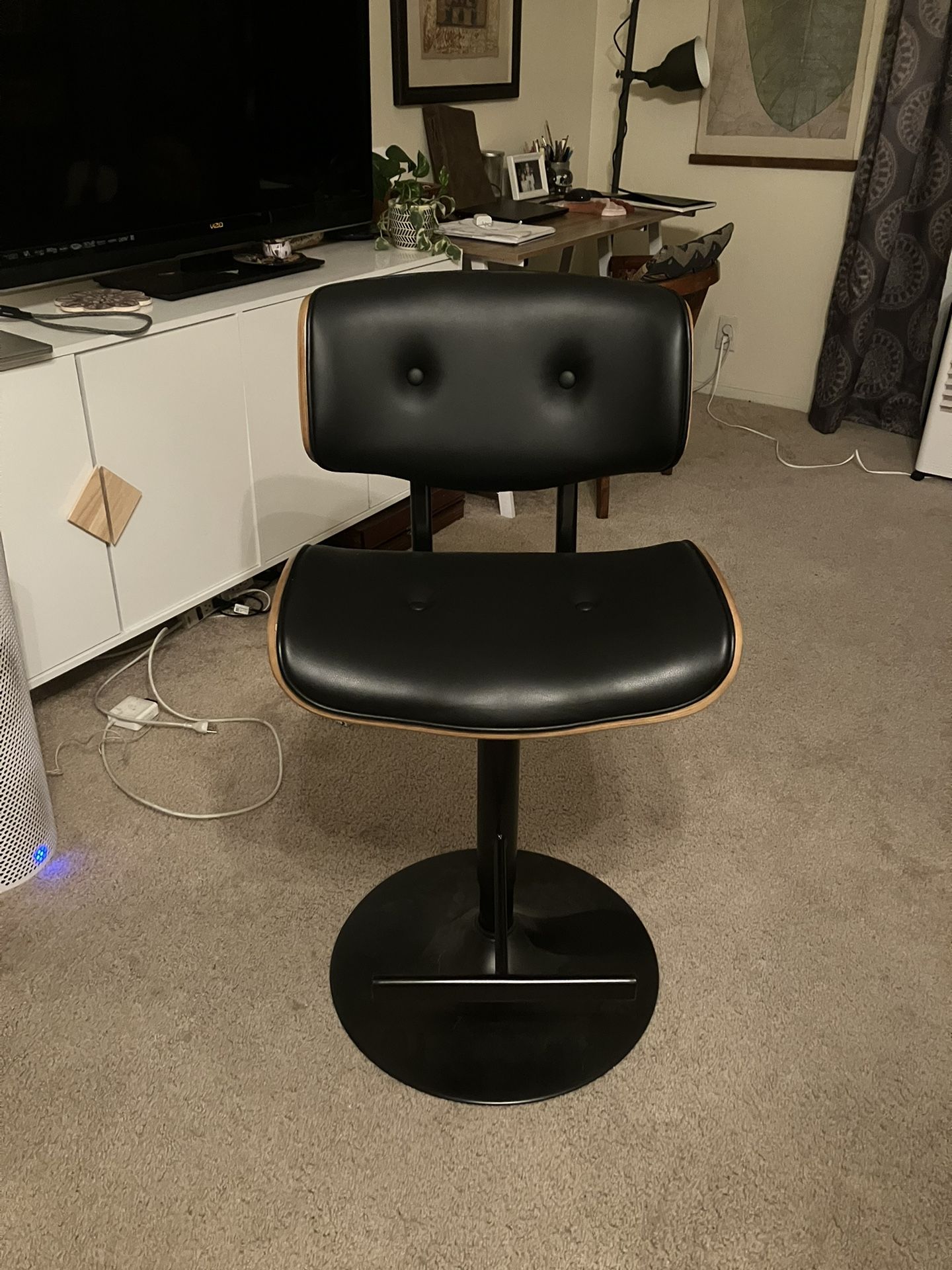 Crosby St. Leonardo Adjustable Faux Leather Barstool