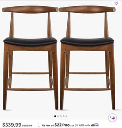 Set of 3 Farmhouse  Mid-Century Modern Counter Stools