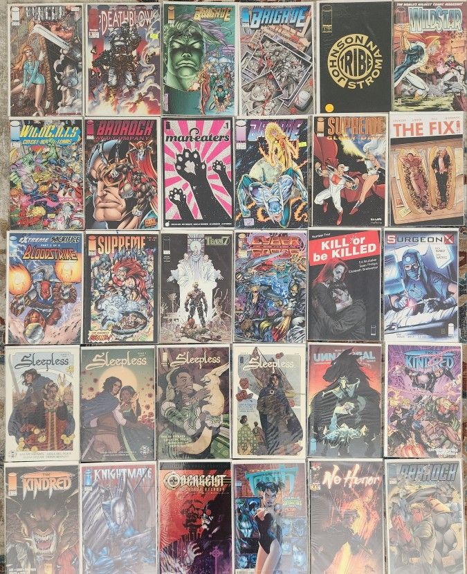 Box Full Of Image Comics. 61 Image Comic Books