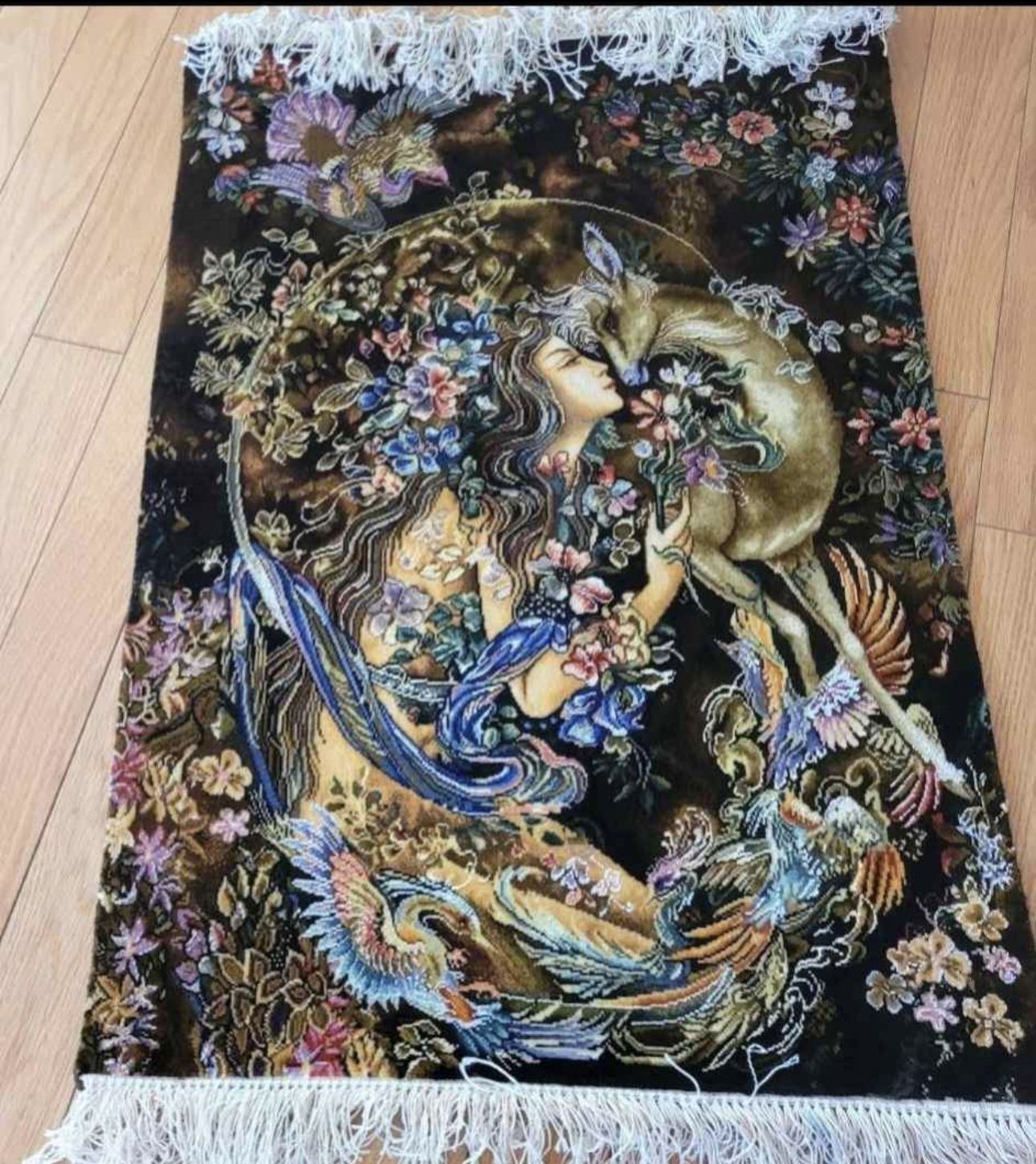 Persian Handmade Rug Silk And Wool 32” By 24”