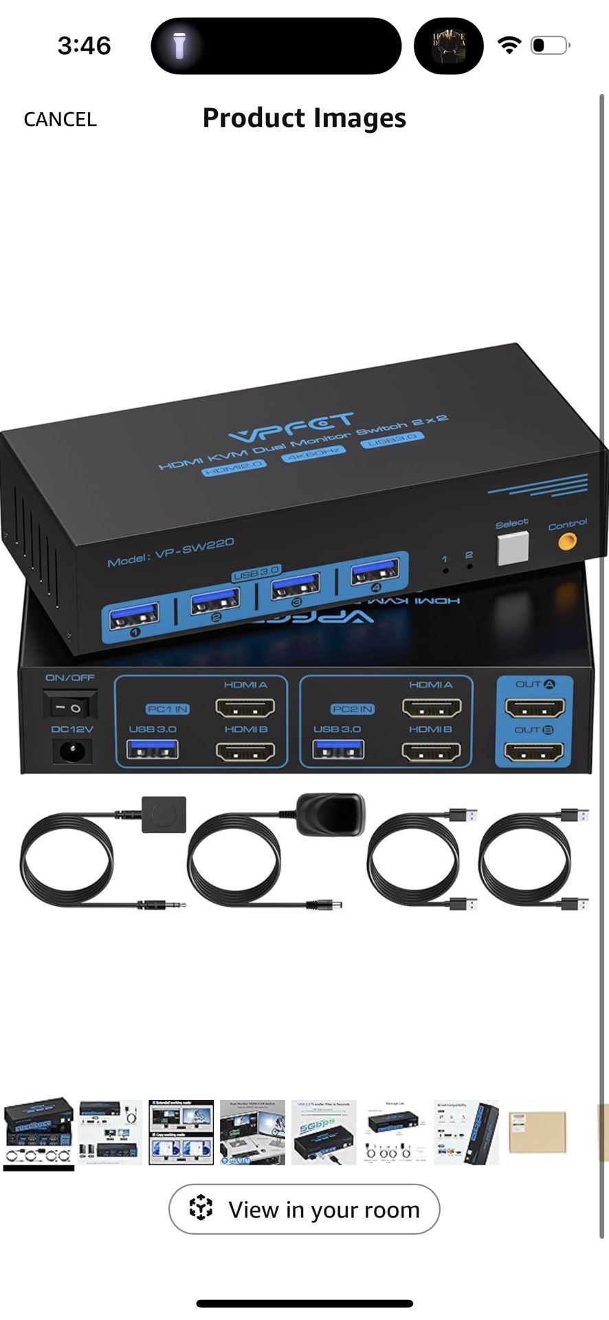 HDMI KVM Switch Dual Monitor 2 Port 4K@60Hz 2 Monitors 2 Computers USB 3.0 KVM Switcher PC Extended Display for 4 USB Devices Like Mouse Keyboard Prin