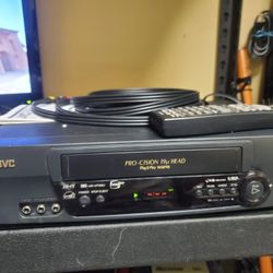 JVC VCR with Remote And Wires 