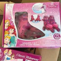 Princess Girls Roller Skates & Tent Combo