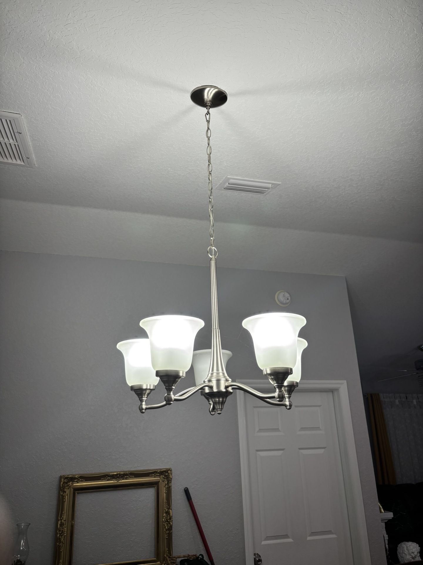 Brushed Nickel 5-Light Chandelier – Excellent Condition