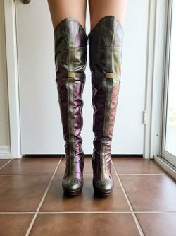 Iridescent Over-the-Knee Platform Boots / wonder woman costume