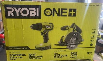 Tools for Sale Ryobi 18V Cordless 2-Tool Combo Kit with Circular Saw and Drill/Driver