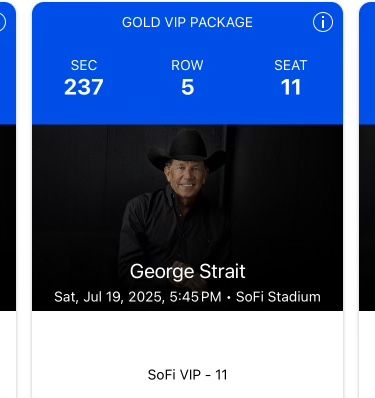 George Strait July 19 SoFi VIP Tickets