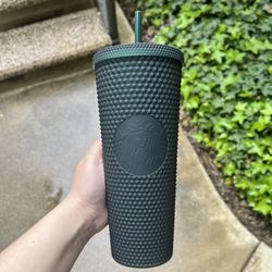 Green Matte Studded Starbucks Tumbler 