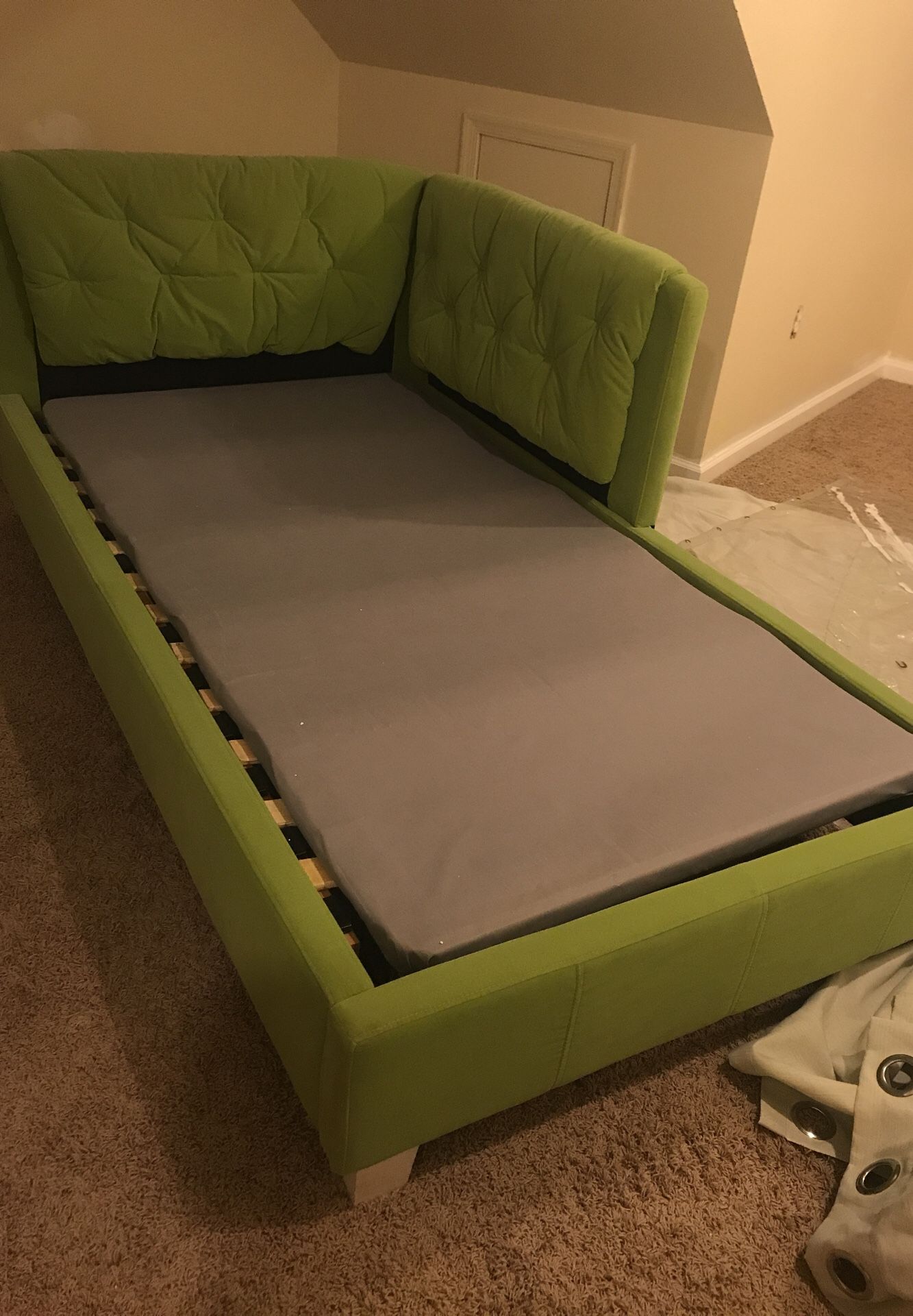 Velvet twin bed frame