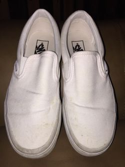 white slip on vans