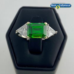 Ladies Stone And CZ Ring In 14k White Gold