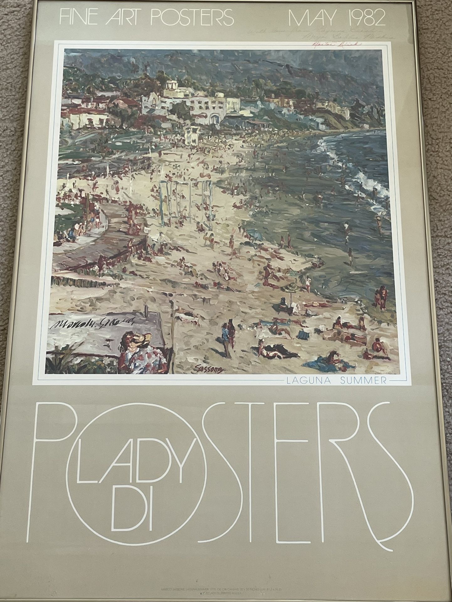 MARCO SASSONE ORIGINAL 1982 PRINT HAND SIGNED LAGUNA SUMMER