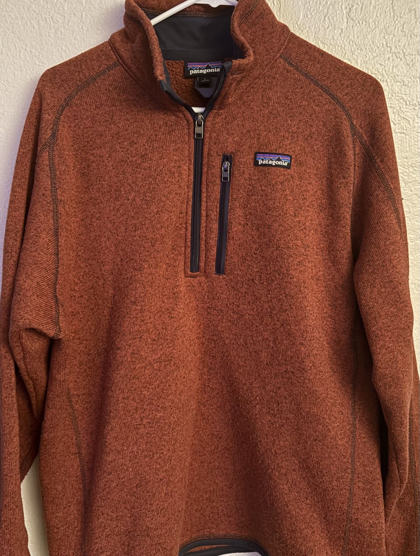 Patagonia Better Sweater 1/4 Zip Fleece Pullover Men’s Large Burnt Orange / Rust Heathered