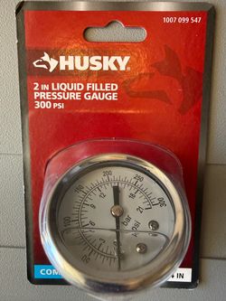 Husky 2-Inch Liquid Filled Pressure Gauge 300 PSI