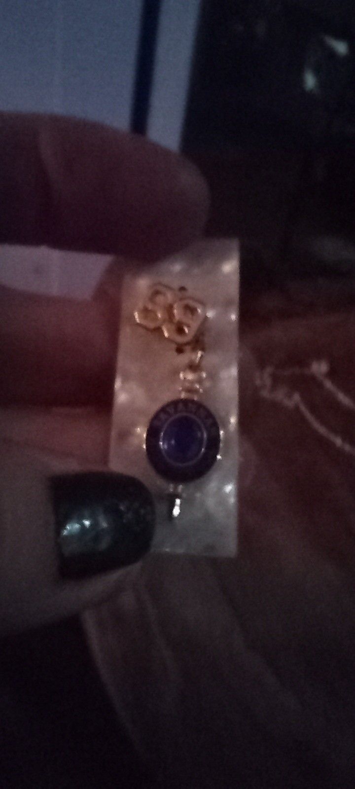 Vintage Mens Tie Tack Pin: Vintage 1969 Savannah High School Senior Prom Blue Jewel