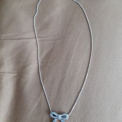 925 STERLING SILVER CHAIN WITH 2"BOW PENDANT 