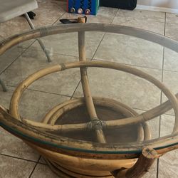 real wood spinning coffee table 
