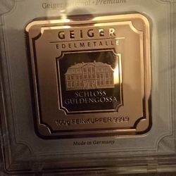 Geiger 100g Copper Sealed Bar