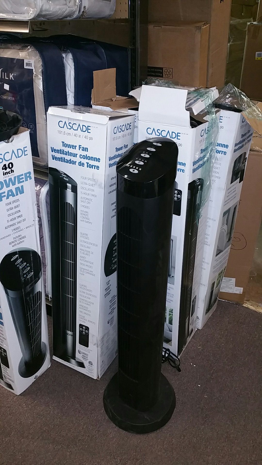 40in tower oscillating fan w rem 15ea