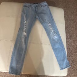 Light Wash Distressed Skinny Jeans