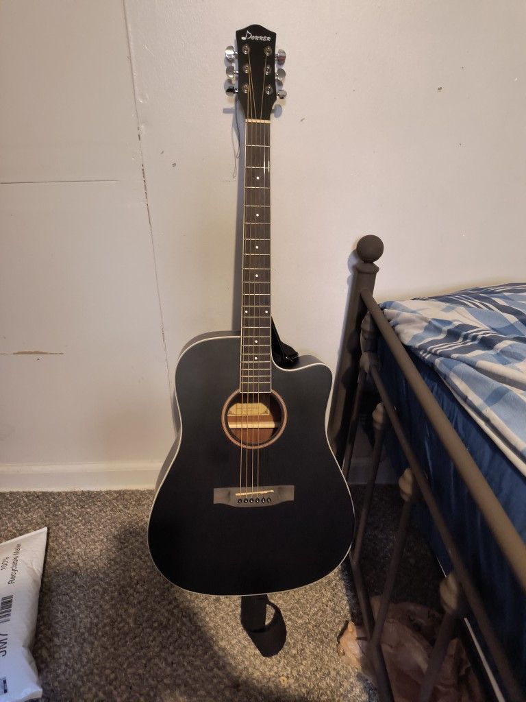 Donner Black Acoustic Guitar