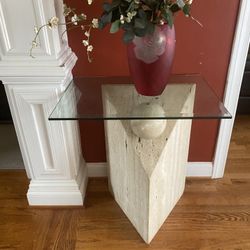 Stone Art Deco End Table